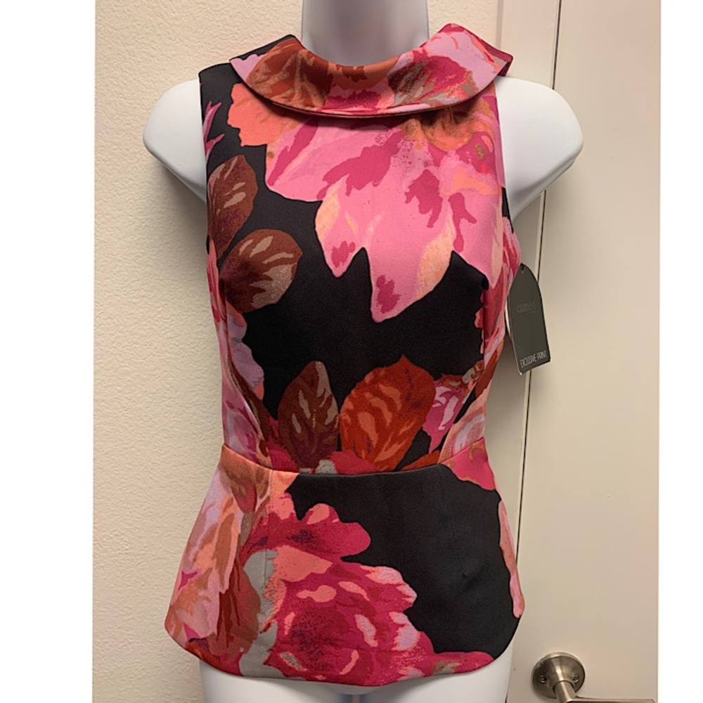 NWT C/meo collective peplum blouse XS